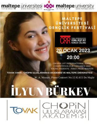 CHOPIN 1.ULUSLARARASI PİYANO YARIŞMASI birincileri; İLYUN BÜRKEV ve JÓZEF DOMŻAŁ Piyano Konseri